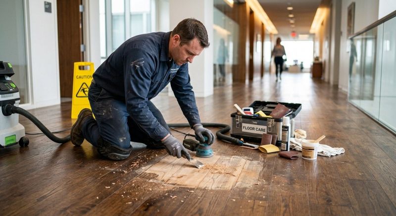 Our team working on Wood Floor Service projects in Fairfax County, VA
