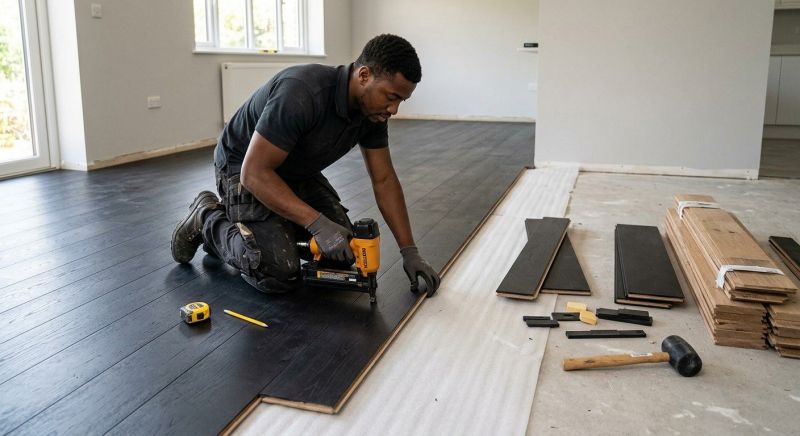 Dark Wood Floor Installation in Fairfax County, VA